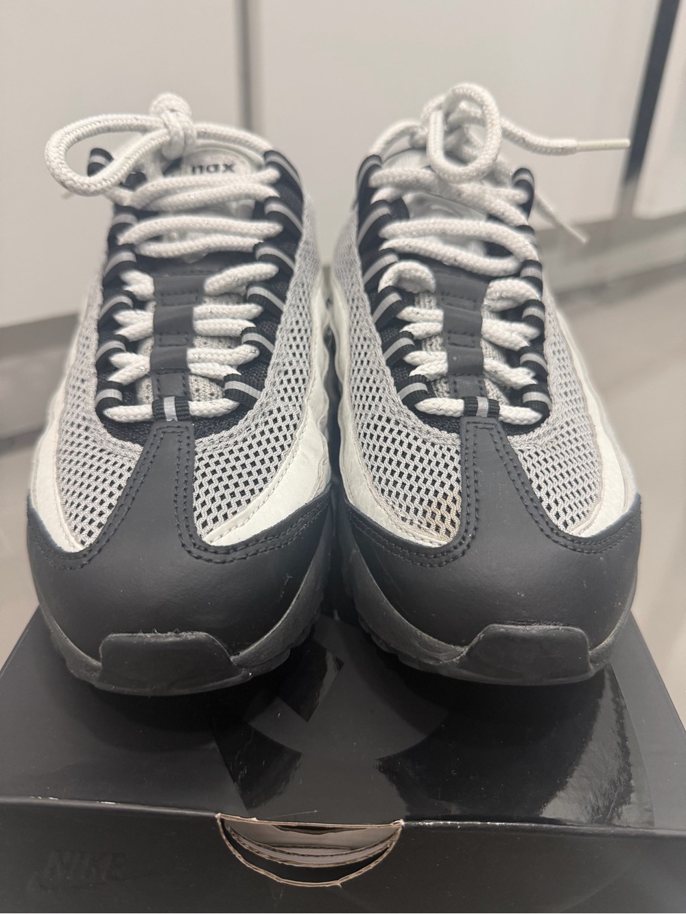 Nike Black and White Mesh Air Max Sneakers - Picture 5 of 11